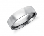 Comfort Fit Low Dome Wedding Ring in 14k White Gold (6mm)