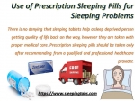 Use of Prescription Sleeping Pills for Sleeping Problems